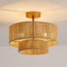 3-Light Traditional Farmhouse Wabi-Sabi Flush Mount Light - Sweatfully