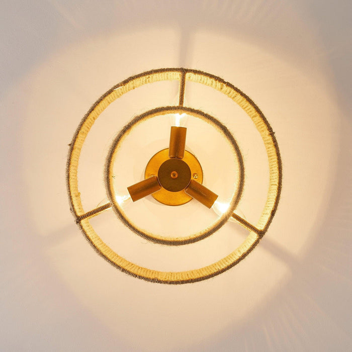 3-Light Traditional Farmhouse Wabi-Sabi Flush Mount Light - Sweatfully