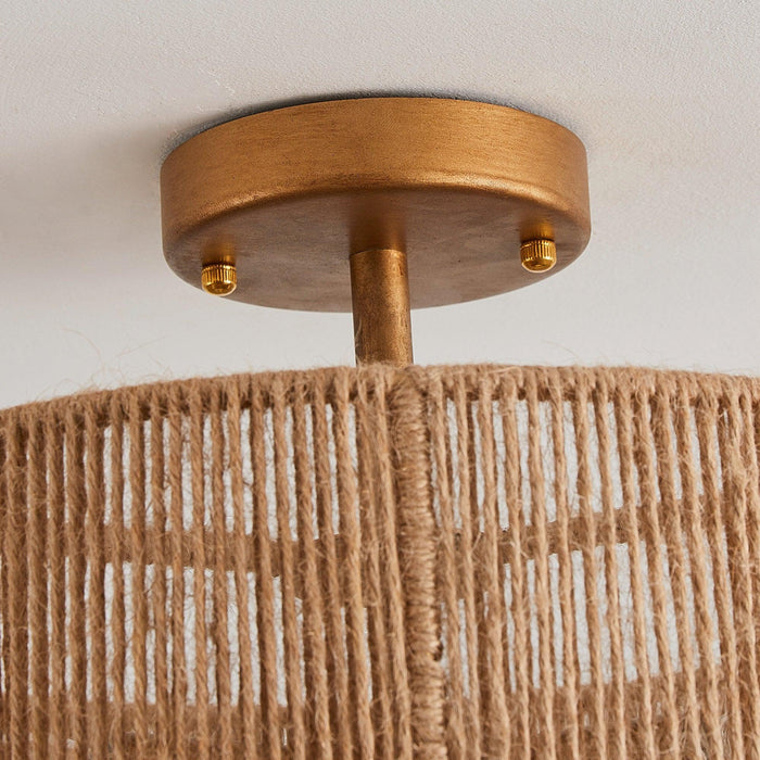 3-Light Traditional Farmhouse Wabi-Sabi Flush Mount Light - Sweatfully