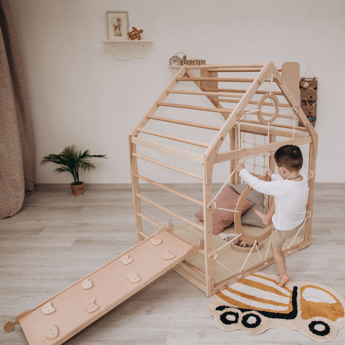 Wooden Climbing Playhouse - Sweatfully