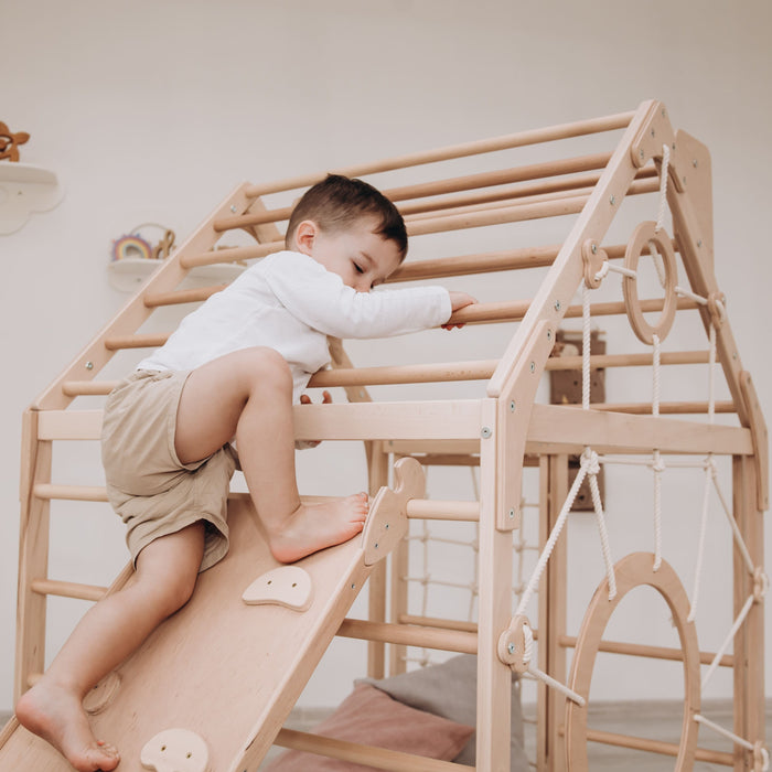 Wooden Climbing Playhouse - Sweatfully
