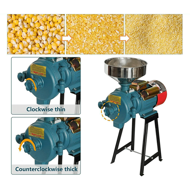 3000W Commercial Electric Corn Wheat Grain Mill Grinder (SAK91135) - Sweatfully