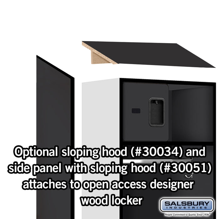 Salsbury 24" Wide Designer Wood Open Access Locker - 6 Feet High - 18 Inches Deep - Black - Hasps - Sweatfully