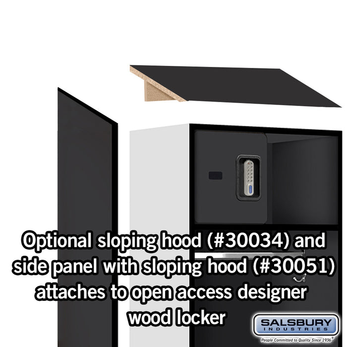 Salsbury 24" Wide Designer Wood Open Access Locker - 6 Feet High - 18 Inches Deep - Black - Silver Electronic Locks - Sweatfully