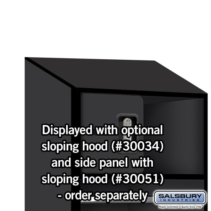 Salsbury 24" Wide Designer Wood Open Access Locker - 6 Feet High - 18 Inches Deep - Black - Silver Electronic Locks - Sweatfully