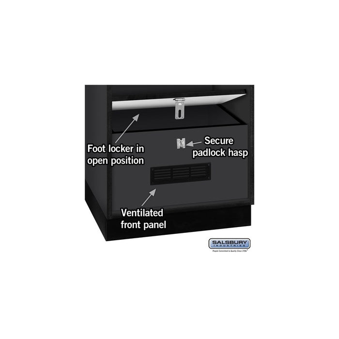 Salsbury 24" Wide Designer Wood Open Access Locker - 6 Feet High - 18 Inches Deep - Black - Silver Electronic Locks - Sweatfully