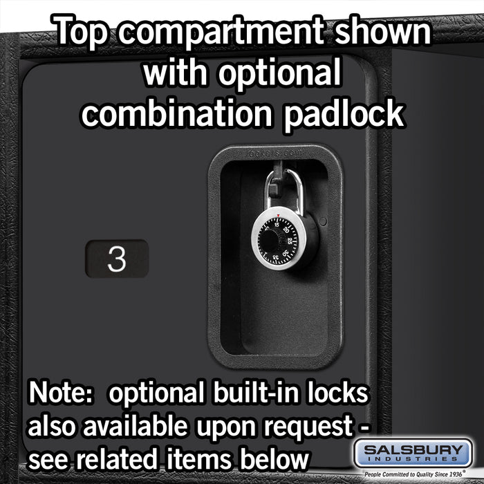 Salsbury 24" Wide Designer Wood Open Access Locker - 6 Feet High - 18 Inches Deep - Black - Hasps - Sweatfully