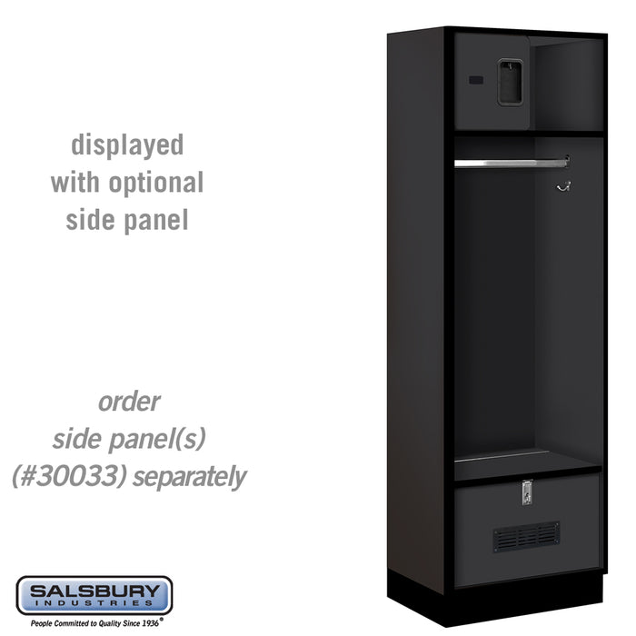 Salsbury 24" Wide Designer Wood Open Access Locker - 6 Feet High - 18 Inches Deep - Black - Hasps - Sweatfully
