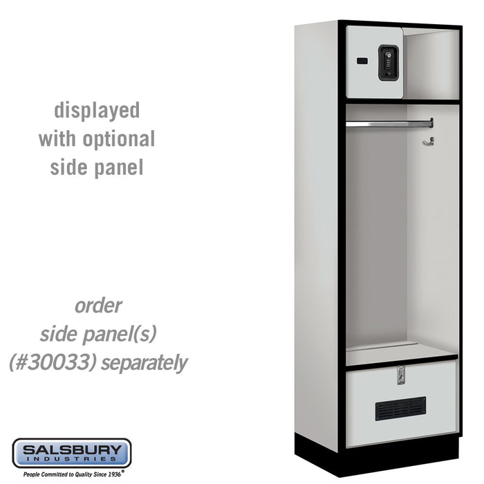 Salsbury 24" Wide Designer Wood Open Access Locker - 6 Feet High - 18 Inches Deep - Gray - Black Resettable Locks - Sweatfully