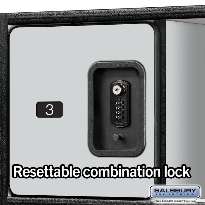 Salsbury 24" Wide Designer Wood Open Access Locker - 6 Feet High - 18 Inches Deep - Gray - Black Resettable Locks - Sweatfully