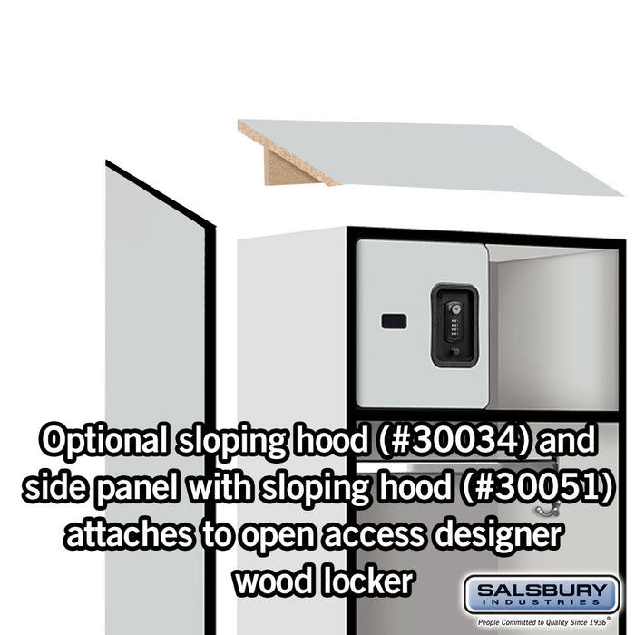Salsbury 24" Wide Designer Wood Open Access Locker - 6 Feet High - 18 Inches Deep - Gray - Black Resettable Locks - Sweatfully