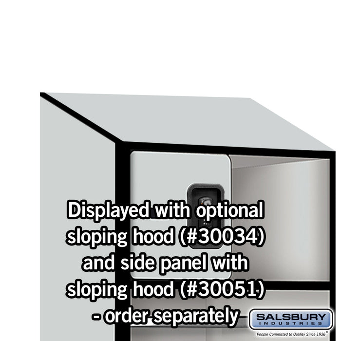 Salsbury 24" Wide Designer Wood Open Access Locker - 6 Feet High - 18 Inches Deep - Gray - Black Resettable Locks - Sweatfully
