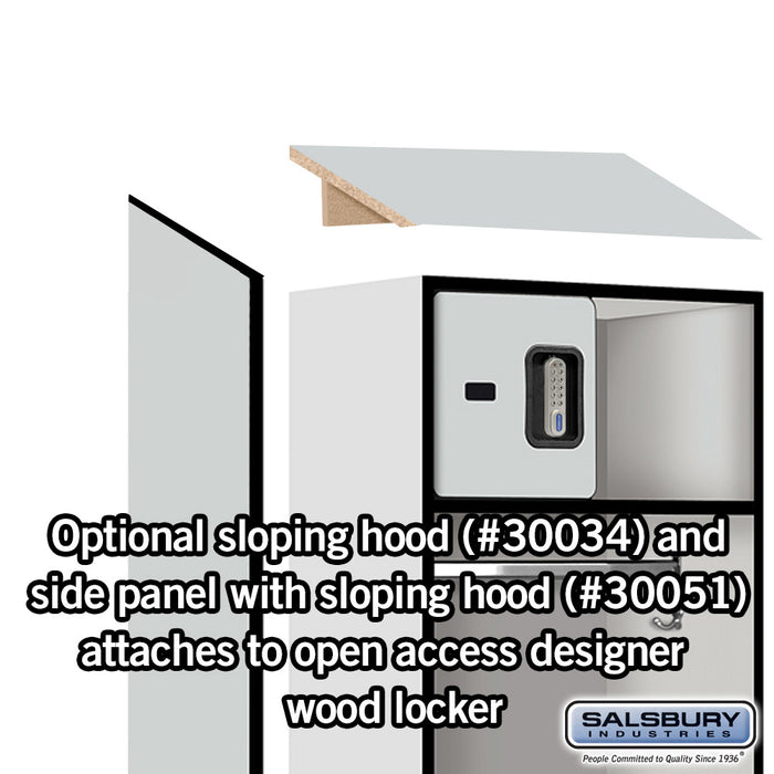 Salsbury 24" Wide Designer Wood Open Access Locker - 6 Feet High - 18 Inches Deep - Electronic Locks - Sweatfully
