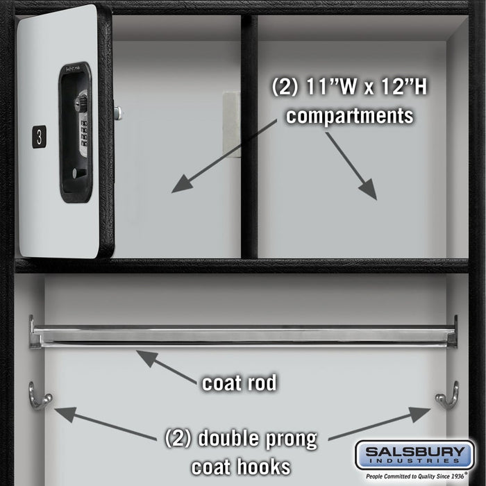 Salsbury 24" Wide Designer Wood Open Access Locker - 6 Feet High - 18 Inches Deep - Resettable Locks - Sweatfully