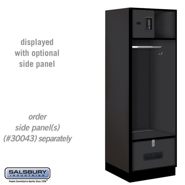 Salsbury 24" Wide Designer Wood Open Access Locker - 6 Feet High - 24 Inches Deep - Black - Black Electronic Locks - Sweatfully