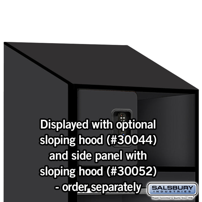 Salsbury 24" Wide Designer Wood Open Access Locker - 6 Feet High - 24 Inches Deep - Black - Black Electronic Locks - Sweatfully