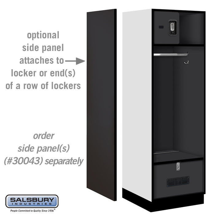 Salsbury 24" Wide Designer Wood Open Access Locker - 6 Feet High - 24 Inches Deep - Black - Silver Resettable Locks - Sweatfully