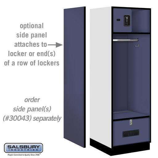 Salsbury 24" Wide Designer Wood Open Access Locker - 6 Feet High - 24 Inches Deep - Blue - Black Resettable Locks - Sweatfully