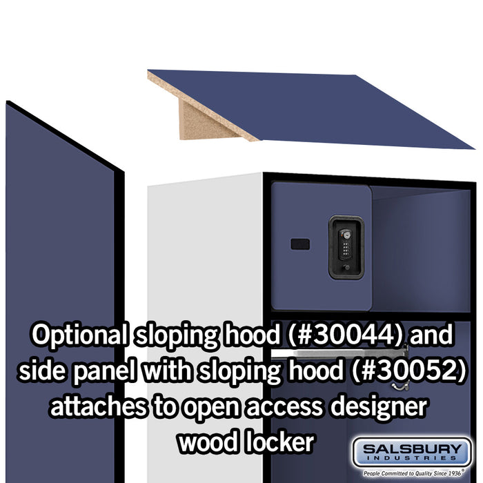 Salsbury 24" Wide Designer Wood Open Access Locker - 6 Feet High - 24 Inches Deep - Blue - Black Resettable Locks - Sweatfully