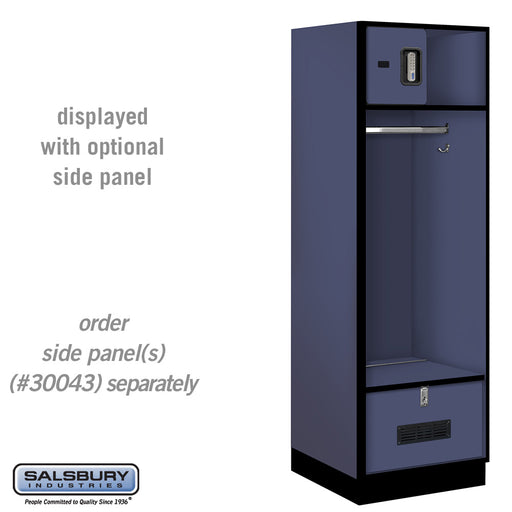 Salsbury 24" Wide Designer Wood Open Access Locker - 6 Feet High - 24 Inches Deep - Blue - Silver Electronic Locks - Sweatfully