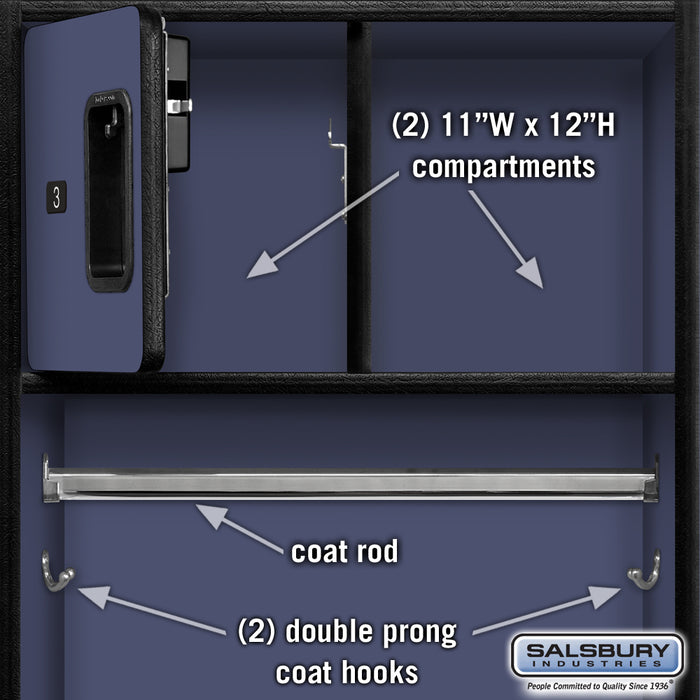 Salsbury 24" Wide Designer Wood Open Access Locker - 6 Feet High - 24 Inches Deep - Blue - Hasps - Sweatfully