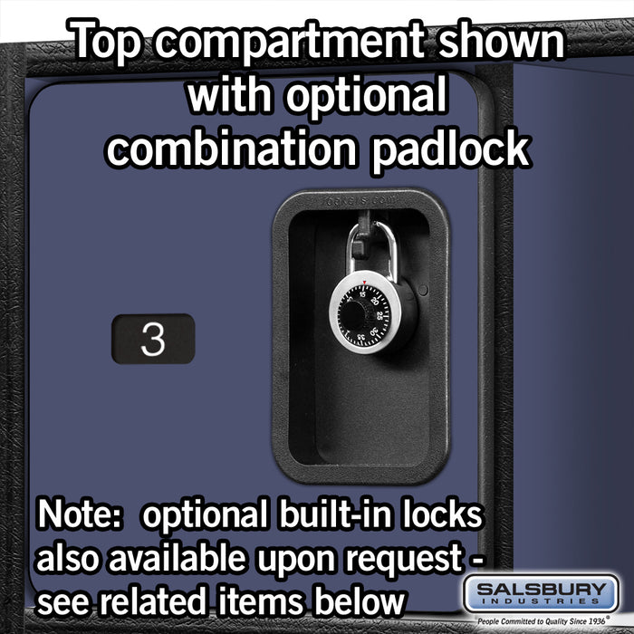 Salsbury 24" Wide Designer Wood Open Access Locker - 6 Feet High - 24 Inches Deep - Blue - Hasps - Sweatfully
