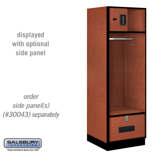 Salsbury 24" Wide Designer Wood Open Access Locker - 6 Feet High - 24 Inches Deep - Cherry - Black Electronic Locks - Sweatfully