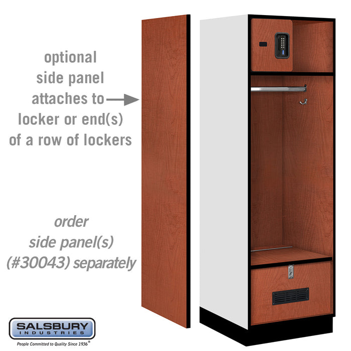 Salsbury 24" Wide Designer Wood Open Access Locker - 6 Feet High - 24 Inches Deep - Cherry - Black Electronic Locks - Sweatfully