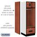Salsbury 24" Wide Designer Wood Open Access Locker - 6 Feet High - 24 Inches Deep - Cherry - Black Electronic Locks - Sweatfully