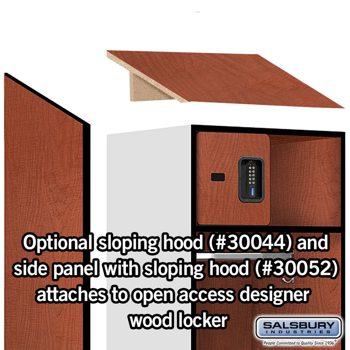 Salsbury 24" Wide Designer Wood Open Access Locker - 6 Feet High - 24 Inches Deep - Cherry - Black Electronic Locks - Sweatfully