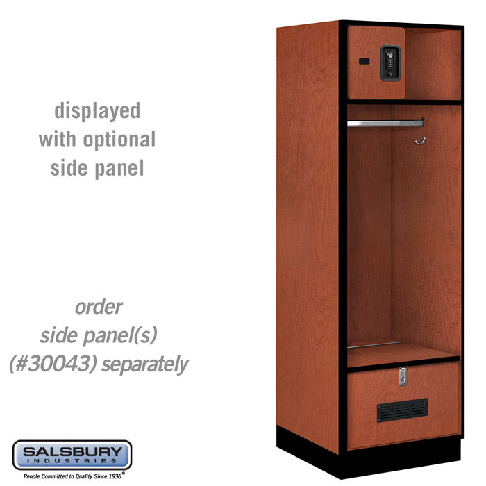Salsbury 24" Wide Designer Wood Open Access Locker - 6 Feet High - 24 Inches Deep - Cherry - Black Resettable Locks - Sweatfully
