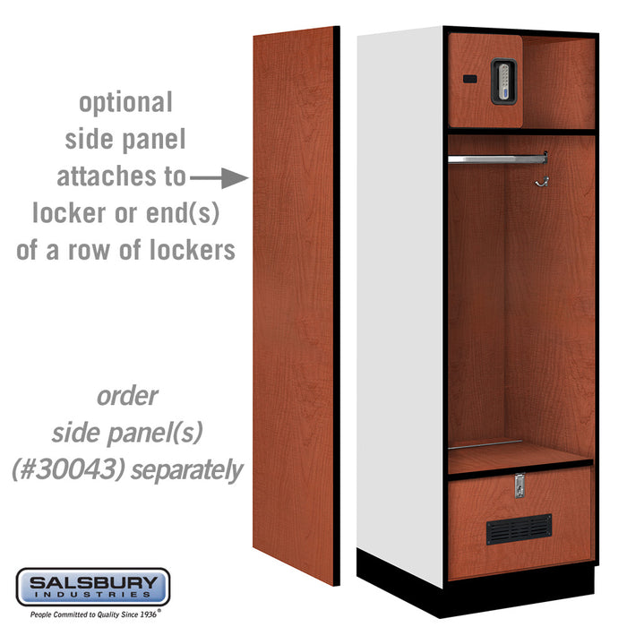 Salsbury 24" Wide Designer Wood Open Access Locker - 6 Feet High - 24 Inches Deep - Cherry - Silver Electronic Locks - Sweatfully