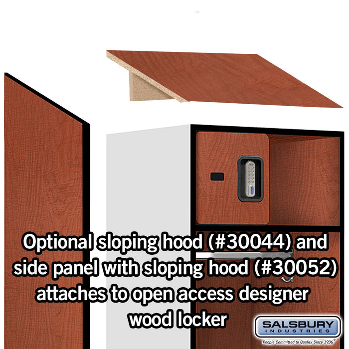 Salsbury 24" Wide Designer Wood Open Access Locker - 6 Feet High - 24 Inches Deep - Cherry - Silver Electronic Locks - Sweatfully