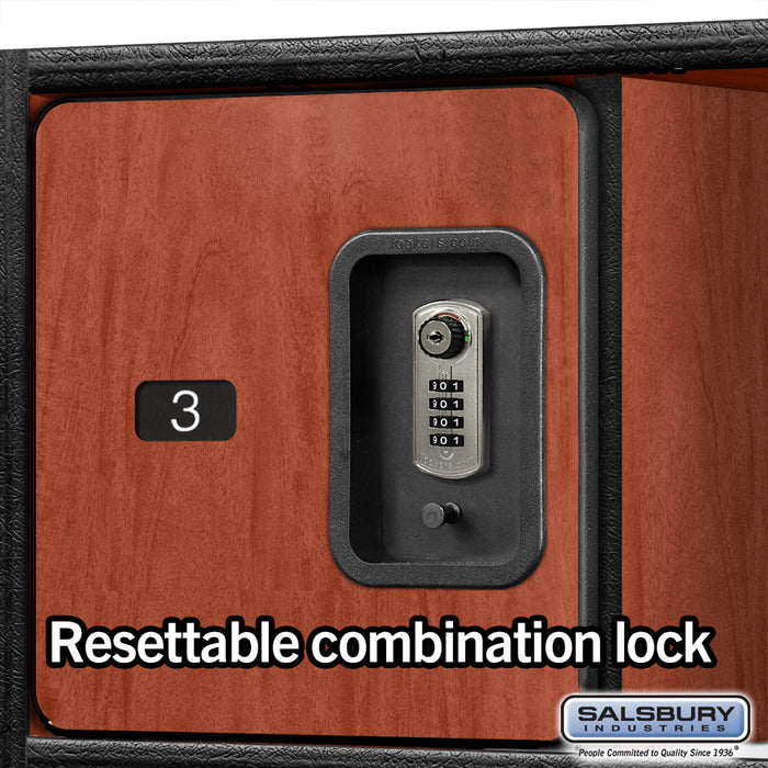 Salsbury 24" Wide Designer Wood Open Access Locker - 6 Feet High - 24 Inches Deep - Cherry - Silver Resettable Locks - Sweatfully