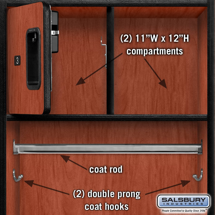 Salsbury 24" Wide Designer Wood Open Access Locker - 6 Feet High - 24 Inches Deep - Cherry - Hasps - Sweatfully