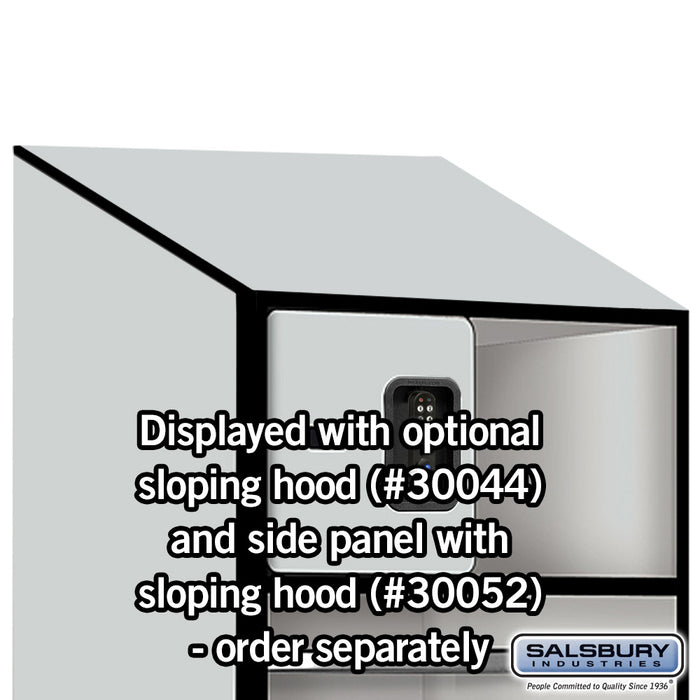 Salsbury 24" Wide Designer Wood Open Access Locker - 6 Feet High - 24 Inches Deep - Gray - Black Electronic Locks - Sweatfully