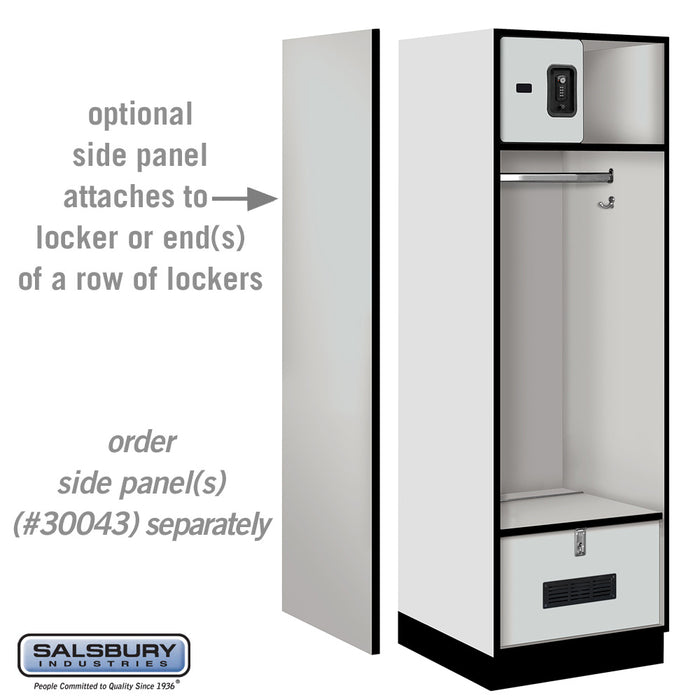 Salsbury 24" Wide Designer Wood Open Access Locker - 6 Feet High - 24 Inches Deep - Gray - Black Resettable Locks - Sweatfully