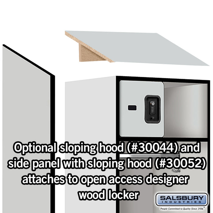 Salsbury 24" Wide Designer Wood Open Access Locker - 6 Feet High - 24 Inches Deep - Gray - Black Resettable Locks - Sweatfully