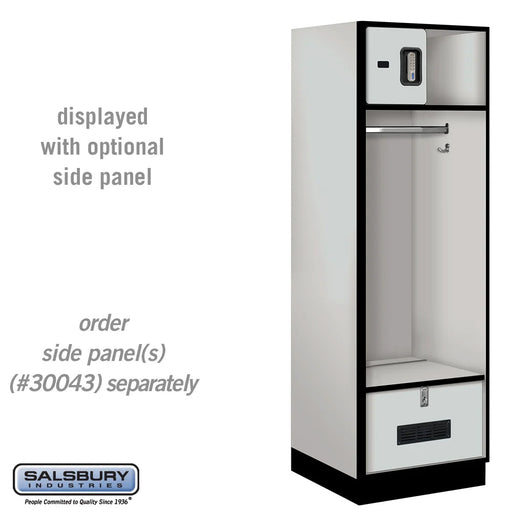 Salsbury 24" Wide Designer Wood Open Access Locker - 6 Feet High - 24 Inches Deep - Gray - Silver Electronic Locks - Sweatfully
