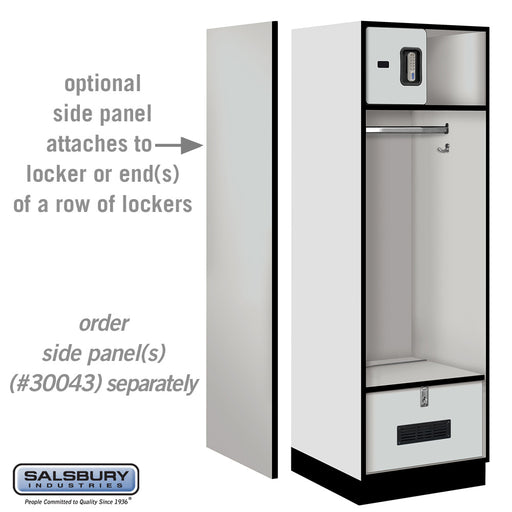 Salsbury 24" Wide Designer Wood Open Access Locker - 6 Feet High - 24 Inches Deep - Gray - Silver Electronic Locks - Sweatfully