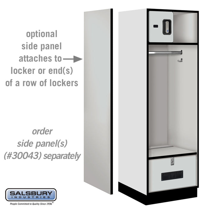 Salsbury 24" Wide Designer Wood Open Access Locker - 6 Feet High - 24 Inches Deep - Gray - Silver Electronic Locks - Sweatfully