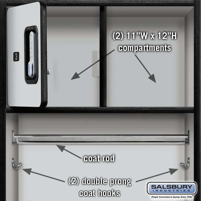 Salsbury 24" Wide Designer Wood Open Access Locker - 6 Feet High - 24 Inches Deep - Electronic Locks - Sweatfully