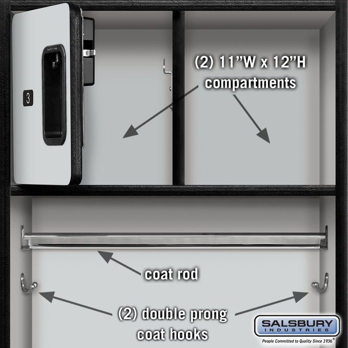 Salsbury 24" Wide Designer Wood Open Access Locker - 6 Feet High - 24 Inches Deep - Gray - Hasps - Sweatfully