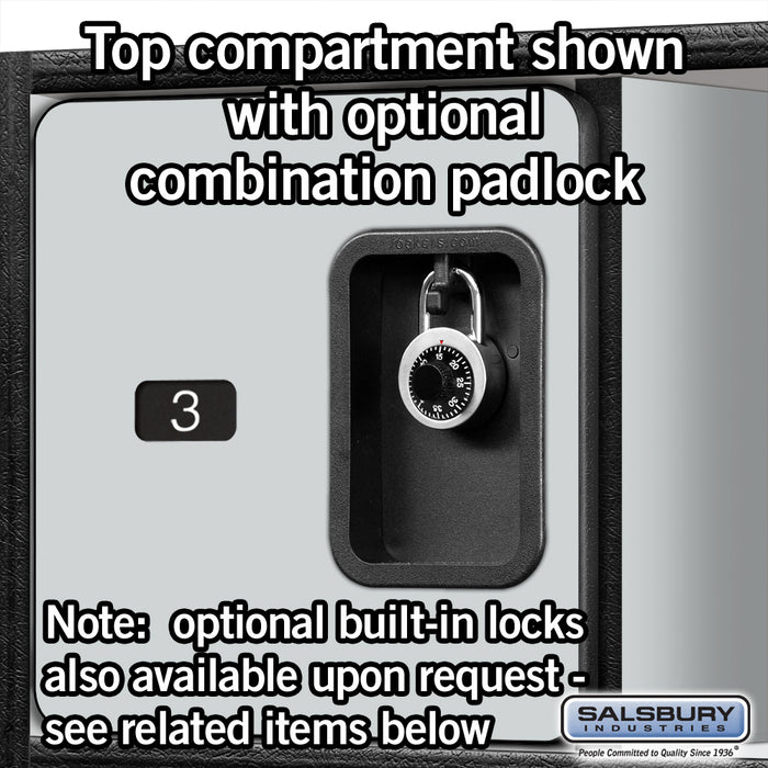Salsbury 24" Wide Designer Wood Open Access Locker - 6 Feet High - 24 Inches Deep - Gray - Hasps - Sweatfully