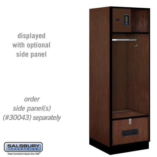 Salsbury 24" Wide Designer Wood Open Access Locker - 6 Feet High - 24 Inches Deep - Mahogany - Black Electronic Locks - Sweatfully