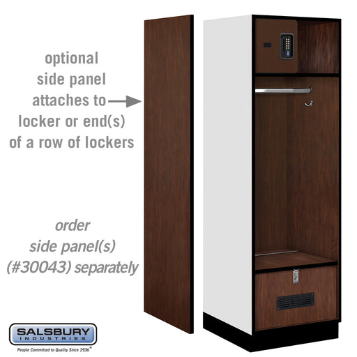 Salsbury 24" Wide Designer Wood Open Access Locker - 6 Feet High - 24 Inches Deep - Mahogany - Black Electronic Locks - Sweatfully