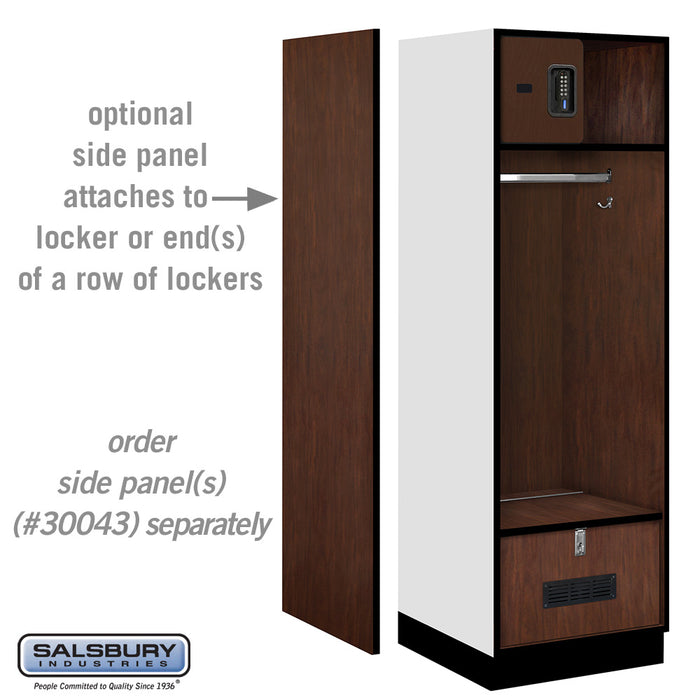 Salsbury 24" Wide Designer Wood Open Access Locker - 6 Feet High - 24 Inches Deep - Mahogany - Black Electronic Locks - Sweatfully