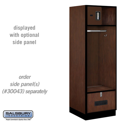 Salsbury 24" Wide Designer Wood Open Access Locker - 6 Feet High - 24 Inches Deep - Mahogany - Silver Electronic Locks - Sweatfully
