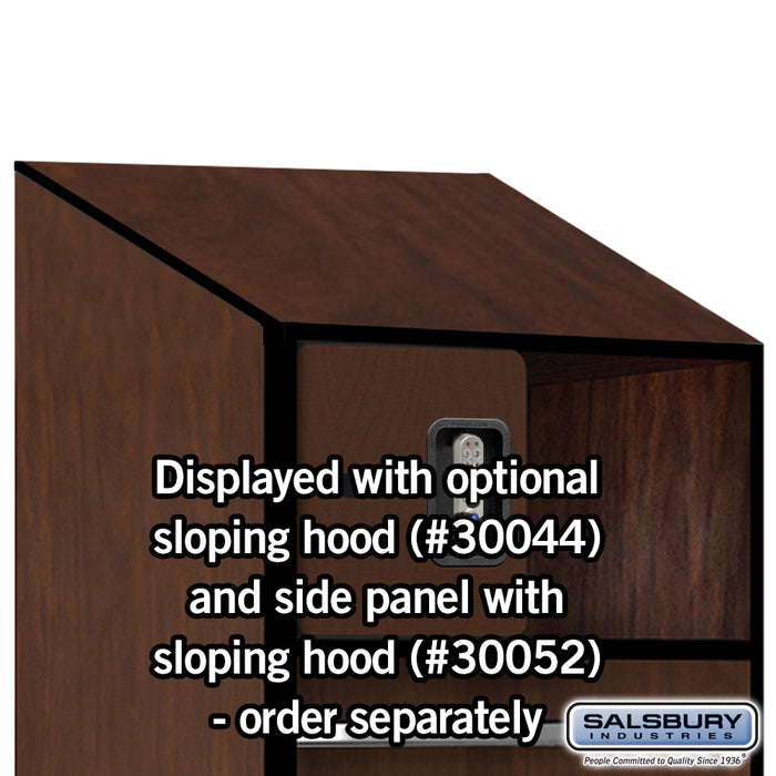 Salsbury 24" Wide Designer Wood Open Access Locker - 6 Feet High - 24 Inches Deep - Mahogany - Silver Electronic Locks - Sweatfully