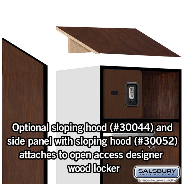 Salsbury 24" Wide Designer Wood Open Access Locker - 6 Feet High - 24 Inches Deep - Mahogany - Silver Resettable Locks - Sweatfully